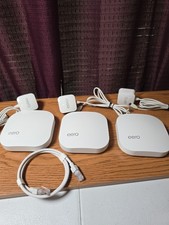 eero Pro Mesh Wi-Fi Router System 3-Pack White B010001 With Original Cables picture