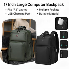 Expandable Travel Laptop Backpack 17 Inch Airline Approved Waterproof Carry On picture