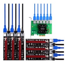 6PCS/SET PCI-E for Express Cable 1x to 6x Riser Cable Powered Riser Adapter Card picture