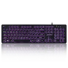 Perixx PERIBOARD-317R Wired Backlit USB Keyboard - Big Print Letter - Tri-Col picture