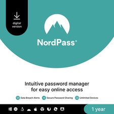 NordPass Premium, Unlimited Devices, 1-Year,  Password Manager, Digital Code picture