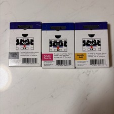 Slightly Used ALPS MD Printer Ink Cartridges Metallic Gold, Silver , Magenta picture