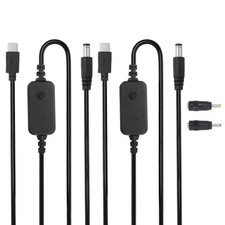 2Pcs 1.18m/3.9ft 5V 9V 12V 15V 20V USB C to DC PD Adapter with 2 Connector Tips picture