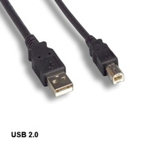 Black 3 feet USB 2.0 A to B Cable 28AWG 480Mbps Scanner Printer HDD Sync Charge picture