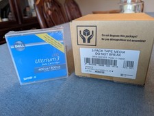 Dell LTO-3 Ultrium 3 Data Cartridge 400GB/800GB 5-Pack Tape Media-New-Sealed Box picture