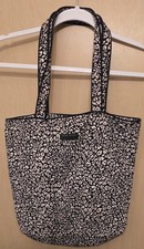 Vera Bradley Tote Shoulder Bag Black and White Retired Pattern Zip Pockets picture