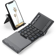 BK08 Foldable Keyboard with Touchpad for Phone and Tablet, Gray picture