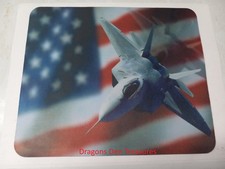 American Flag F-22 Stealth Fighter Jet Air Superiority Computer Mouse Pad picture