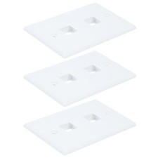 3 Pcs 2 Hole Port Keystone Jack Insert Snap In Wall Plate Faceplate 1-Gang White picture