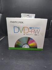 Memorex 05512 DVD Rewritable Media - DVD-RW - 4x - 4.70 GB - 10 Pack Jewel NOS picture