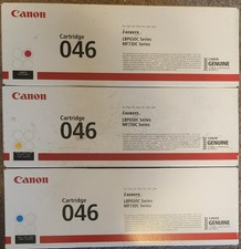 Canon 046 Toner Cartridges 3 Pack Cyan Magenta Yellow Genuine OEM New picture