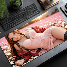 Aerith Gainsborough Desk Mat, Final Fantasy VII Mouse Pad, Gamer Girl Decor picture