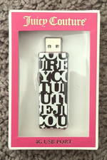 Juicy Couture 4 GB USB Port / Flash Drive NEW NIB - Black & White Logo Design picture