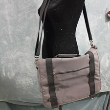Dell Messenger Laptop Bag Gray Black Padded Shoulder Strap Travel Commuter Case picture