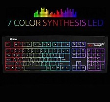 QSENN SEM-DT35 LED Stella 7 Color & 8 Mode LED Synthesis Gaming Keyboard EN/KR  picture