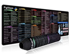 Python Commands Shortcuts Mouse Pad -90x30x0.2 cm Extended Large Cheat Sheet ... picture