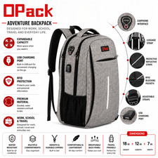 Anti-Theft Men Women Travel Backpack USB Charge Laptop Notebook School Bag picture
