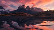 Landscape mountains lake nature south america chile Custom Gaming Mat Desk picture