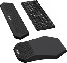 juego de alfombrilla de raton ergonomica y reposamunecas para teclado y muneca picture