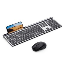 Wireless Keyboard and Mouse Combo, Ultra Slim Rechargeable Dual-Mode (Bluetoo... picture