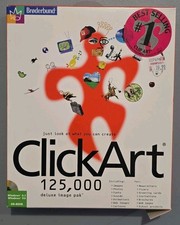 Broderbund CLICKART 125,000 Deluxe Image Pak PC CD- Rom WIN95 SEALED picture
