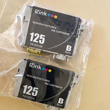 2 pk EZink  Black Ink Cartridge for Epson 125 Inkjet T0125120 picture