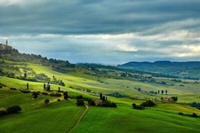 Landscape field italy outdoors hills idyllic nature Custom Gaming Mat Desk picture
