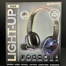 Sentry Industries RGB Light up Stereo Headset With Boom-Mic & Mute Switch picture