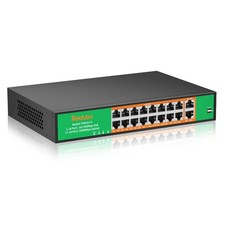 16 Port PoE Switch, 16 PoE+ 100Mbps Ports with 2 Gigabit Uplink, 300W Built-i... picture