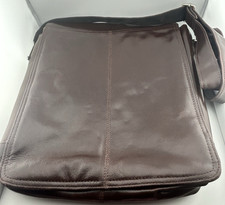 Wilson Leather M. Julian Brown Messenger Laptop Crossbody Bag Satchel Purse picture