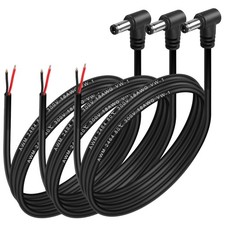 DC 5521 Power Pigtail Cable 90 Degree Right Angle 18AWG DC Power Plug Jack to... picture