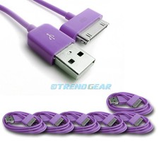 6X 10FT 30-PIN USB SYNC DATA POWER CHARGER PURPLE CABLE IPHONE IPOD TOUCH IPAD picture