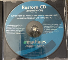 EMachines Restore PC CD Rom Software picture