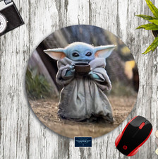 GROGU BABY YODA CUP STAR WARS ROUND DESK MAT MOUSE PAD HOME SCHOOL OFFICE GIFT picture