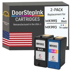 DoorStepInk Compatible Ink Cartridge for Dell Series 9 MK992 Bk /MK993 Color-USA picture