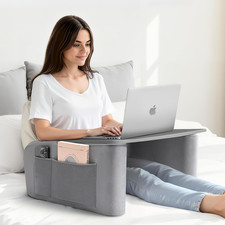 OPTIXCELL Wooden Lap Desk Pillow for Laptop with Arm Rests for Bed & Couch picture