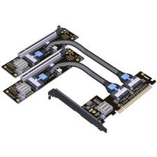 ADT-F36B-F37B-D8S PCI-e 4.0 X16 to X8 MCIO Bifurcation Adapter Riser Card picture