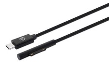 Manhattan USB-C to Surface Connect Cable, 1.8m, Male to Male. 15V/3A, Black, Pol picture