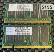 VINTAGE Laptop RAM 256MB (2X128) DDR-266MHZ-CL2.5 | P/N NT128D64SH4B0GM-75B picture