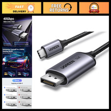 USB C to DisplayPort 2.1 Cable 16K@30Hz 8K@120Hz, 40Gbps, 6.6FT - High-Speed Vid picture