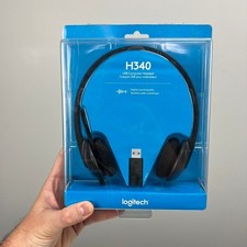 Logitech H340 USB Computer Headset Black Noise Canceling Mic 981-000474 NEW picture