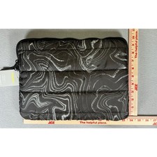 Heyday Puffer Laptop Sleeve Black White Marbled Topographic Print Fits 15 Inch picture