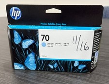 HP 70 Light Cyan Ink Cartridge C9390A 130ml Genuine OEM New DesignJet picture