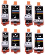 8 Pack PGI-35 CLi-36 Ink Cartridges for Canon iP100 iP110 TR150 (Black + Color) picture
