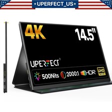 UPERFECT 4K Portable Monitor 14.5'' UHD USB C HDMI IPS Screen 1080P for PC PS5 A picture
