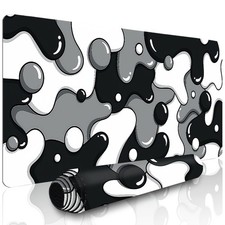 1pc Extra Large Mouse Pad, Cute Minimalist Black and White Pattern, Small Offi picture