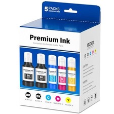 5 Pack T502 Ink Refill Bottles for Eco Tank ET-3850 ET-2850 picture