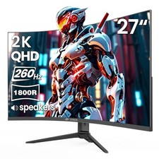 27 Inch Curved Gaming Monitor, QHD 260Hz, 1800R VA, Built-in Speakers picture