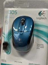 Open Box - M305 Logitech Wireless Mouse Ergonomic Design Comfort Metallic Blue picture
