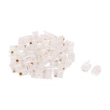 RJ11 6P4C Adapter Jack Telephone Phone Handset Cable Wire Connector Clear 50pcs picture